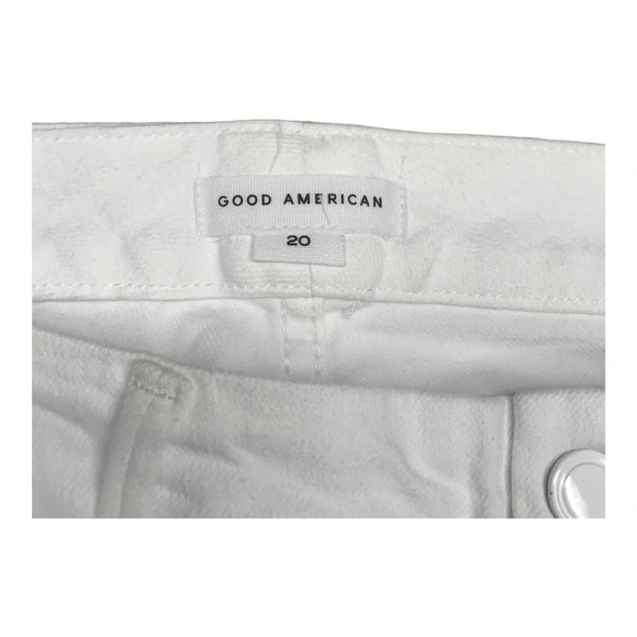 Good American Plus Size Good Straight High Waist Raw Hem Straight Leg Jean  20 - Picture 11 of 13